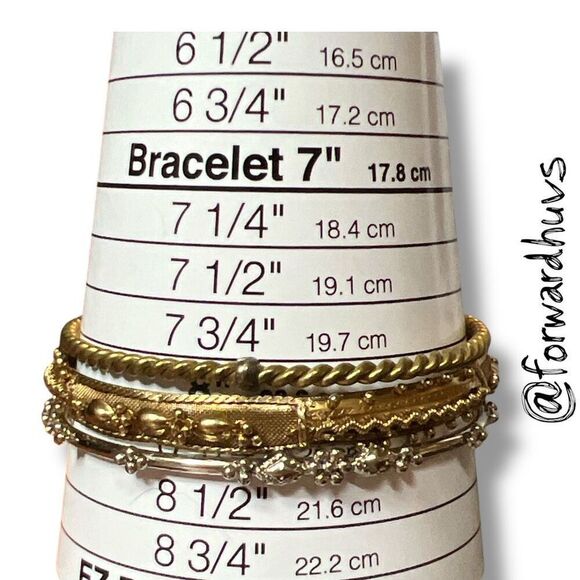 Bundle Sale 3 for $15 | Trio Bangle Bracelet Set - Textured & Decorative - Picture 7 of 8